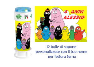Bolle di sapone festa compleanno Barbapapà personalizzate Pz.12