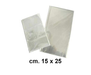 Buste Cristal trasparenti per alimenti e confezioni cm.15x25 Conf.100