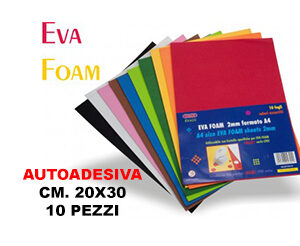 Gomma Eva Crepla Autoadesiva cm.20x30 spessore mm.2 Conf.10