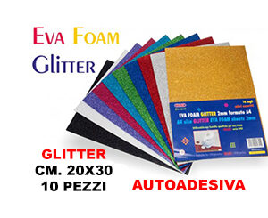 Gomma Eva Crepla Glitter Autoadesiva cm.20x30 mm.2 Conf.10