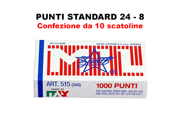 Punti per cucitrice 24-8 Zenith capacità cucitura 40 fogli Conf.10 Punti per cucitrice 24-8 Zenith capacità cucitura 40 fogli Conf.10