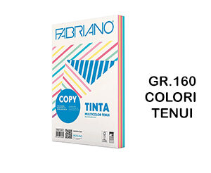 Cartoncino Multicolor Fabriano A4 gr.160 colori tenui Cf.100 fogli
