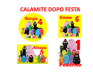 Calamite gadget dopo festa compleanno Barbapapà personalizzate Pz.10