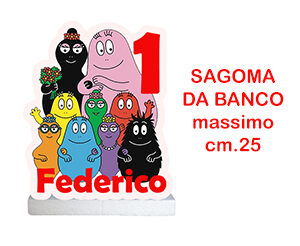 Sagoma da banco personalizzata Barbapapà per allestimento feste compleanno