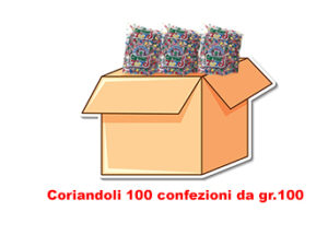 Coriandoli festa colorati confezione da 100 buste Gr.100