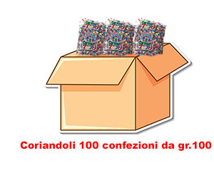 Coriandoli festa colorati confezione da 100 buste Gr.100