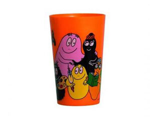 Bicchiere in plastica personaggi cartone animato Barbapapà