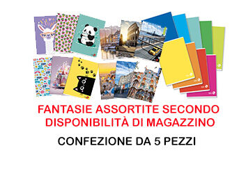 Quadernoni Quadretti 10mm-1cm 1 elementare Fantasie Assortite Confezione pz.5 Quadernoni Quadretti 10mm-1cm 1 elementare Fantasie Assortite Confezione pz.5