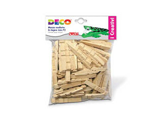 Mezze mollette in legno per decorazioni mm.72 Confezione da 100