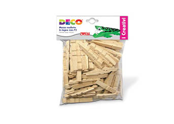 Mezze mollette in legno per decorazioni mm.72 Confezione da 100 Mezze mollette in legno per decorazioni mm.72 Confezione da 100