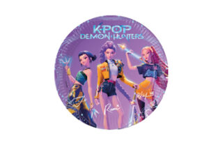 Piatti grandi festa compleanno Kpop Demon Hunters Conf. 8 pezzi