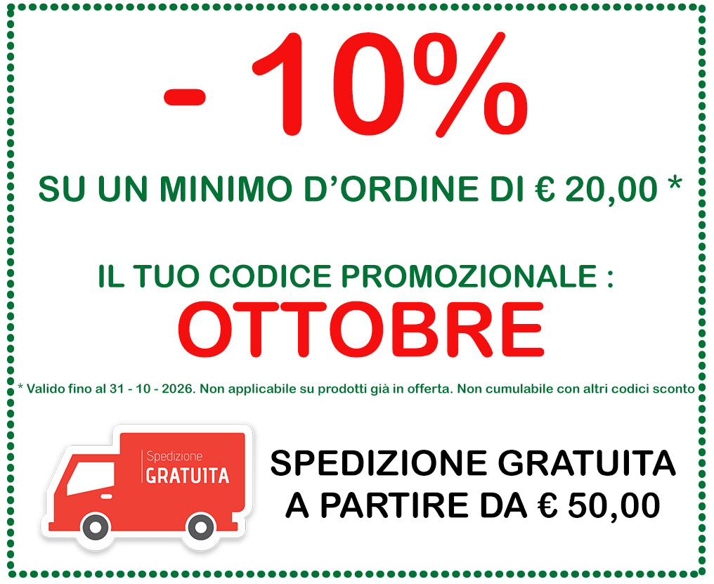 SCONTO OTTOBRE SU MINIMO ORDINE DI € 20,00